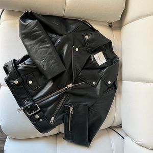 Aritzia Black Leather Jacket
